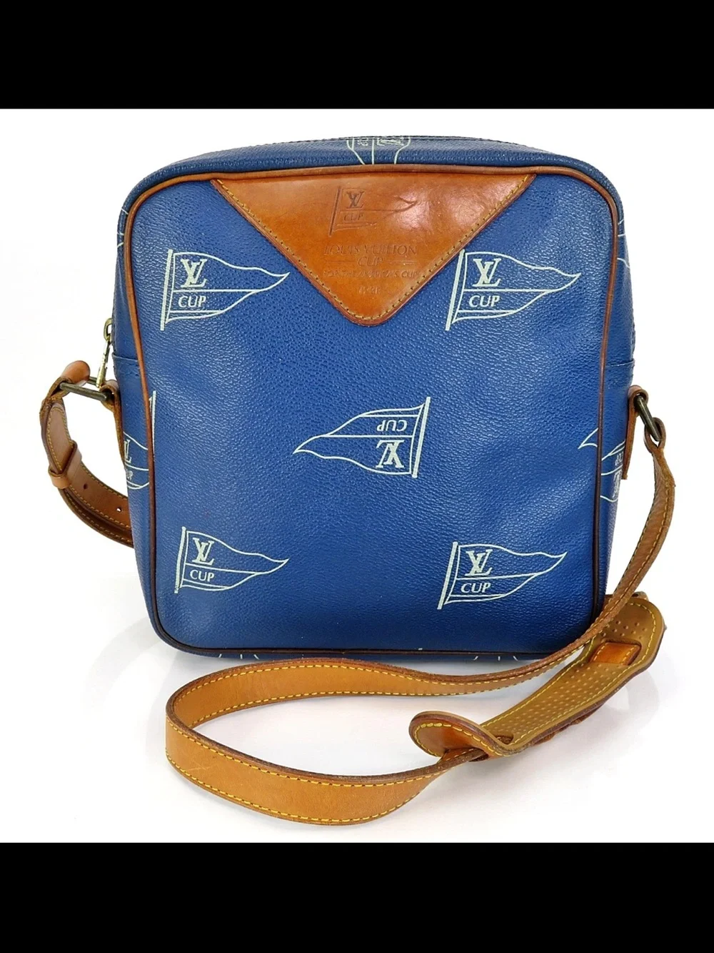 Louis Vuitton Blue & Tan LV Cup Print Messenger Bag